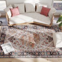 HOMCOM Bohemianischer Rutschfester und Waschbarer Teppich für Wohnzimmer und Schlafzimmer mit Kurzflor, 230x160 cm, Braun   Aosom von HOMCOM
