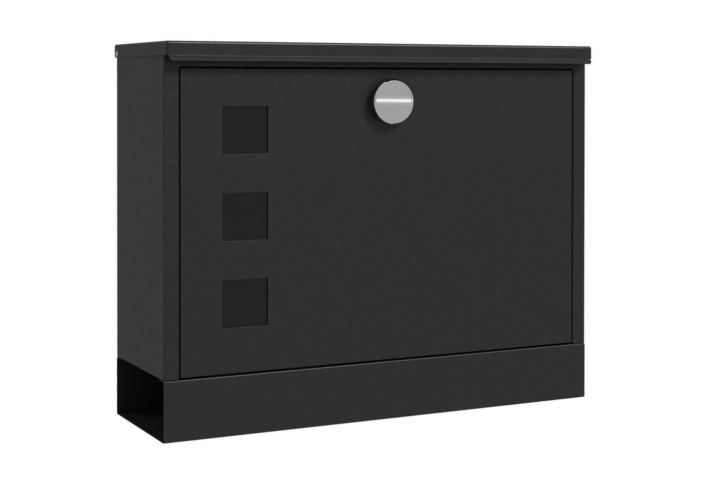 HOMCOM Briefkasten Postkasten mit 2 Schlüssel, Wandbriefkasten mit Zeitungsfach (Postfach, 1-St., Posteingang), Wasserabweisend, 36,5 x 11,5 x 29 cm, Schwarz von HOMCOM