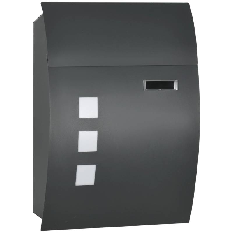 HOMCOM Briefkasten Verzinkter Stahl 32L x 10B x 45H cm Dunkelgrau HOMCOM Briefkasten Verzinkter Stahl 32L x 10B x 45H cm Dunkelgrau von HOMCOM