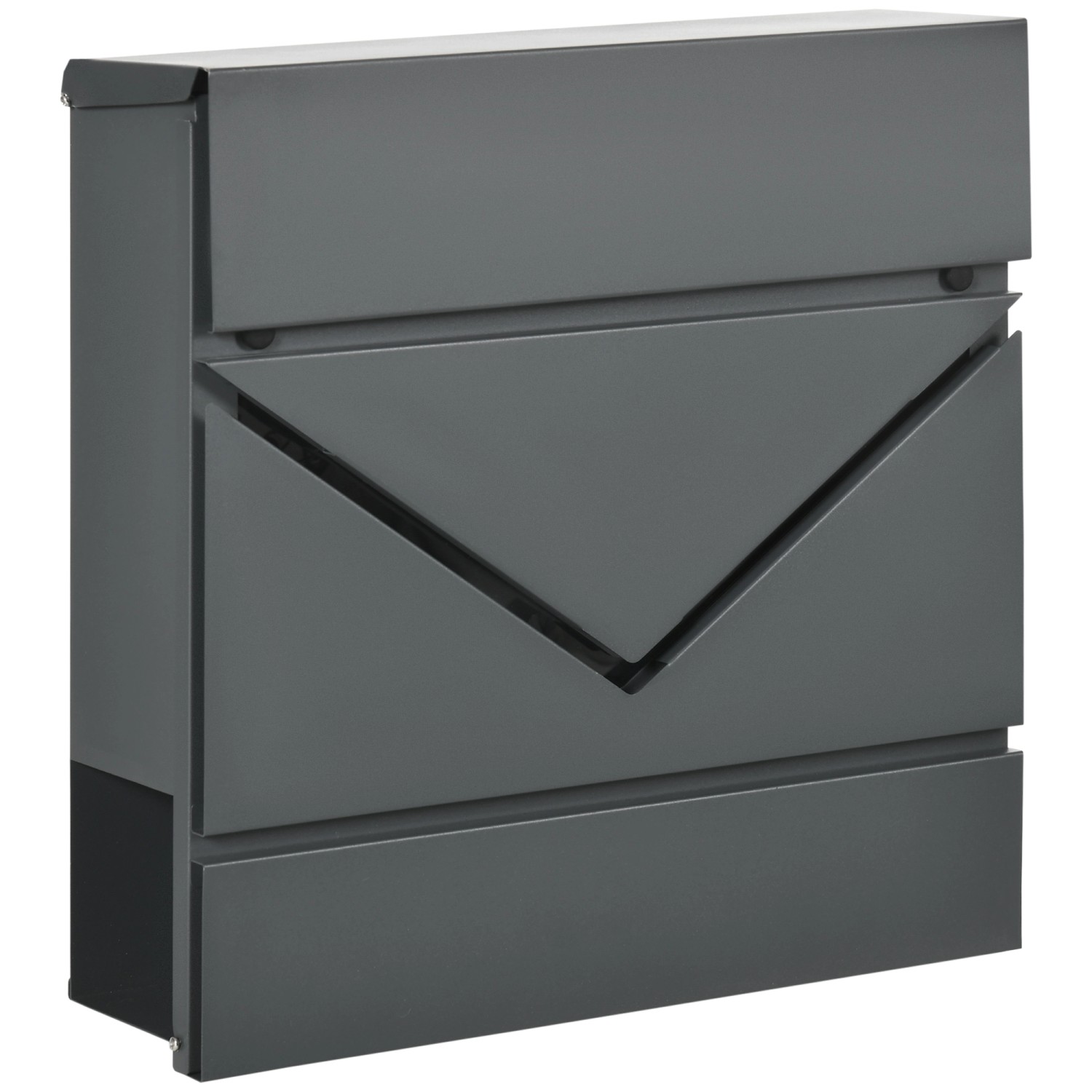 HOMCOM Briefkasten Verzinkter Stahl 37L x 10,5B x 37H cm Dunkelgrau von HOMCOM