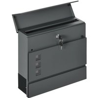 HOMCOM Briefkasten aus verzinktem Stahl mit 3 Einschüben und 2 Sicherheitsschlüsseln, 37x10.5x37 cm, Anthrazitgrau Aosom HOMCOM Briefkasten aus verzinktem Stahl mit 3 Einschüben und 2 Sicherheitsschlüsseln, 37x10.5x37 cm, Anthrazitgrau Aosom von HOMCOM