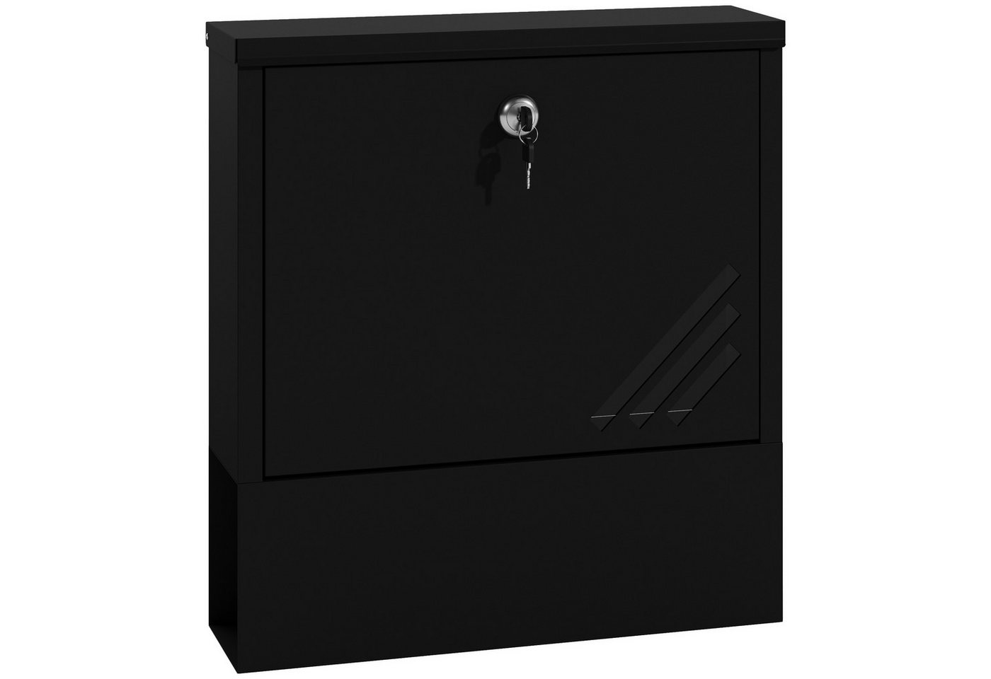 HOMCOM Briefkasten mit Schloss, Deckel, Kupferkern (Wandbriefkasten, 1-St., Postkasten), für Outdoor, Dunkelgrau, 30 x 8,5 x 32,5 cm von HOMCOM