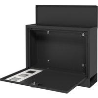 HOMCOM Postkasten Schwarz mit Zeitungsfach, Metall, Sichtfenster, 2 Schlüssel, Wasserabweisend, 36,5x11,5x29cm  Aosom.de von HOMCOM