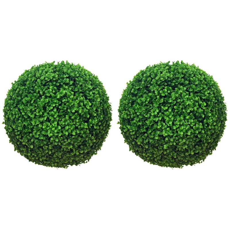 HOMCOM Buchsbaumkugel 2er Set für Indoor/Outdoor von HOMCOM