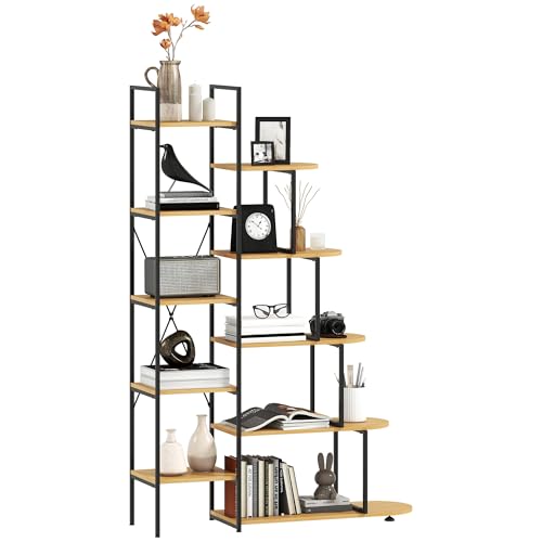 HOMCOM Bücherregal, Standregal mit 10 Ebenen, Aufbewahrungsregal, Küchenregal, Lagerregal im Industriedesign für Wohnzimmer, Arbeitszimmer, Stahl, Natur HOMCOM Bücherregal, Standregal mit 10 Ebenen, Aufbewahrungsregal, Küchenregal, Lagerregal im Industriedesign für Wohnzimmer, Arbeitszimmer, Stahl, Natur von HOMCOM