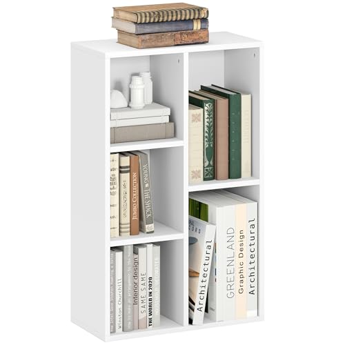 HOMCOM Bücherregal, Standregal mit Ebenen, Aufbewahrungsregal, Küchenregal für Wohnzimmer, Schlafzimmer, Weiß HOMCOM Bücherregal, Standregal mit Ebenen, Aufbewahrungsregal, Küchenregal für Wohnzimmer, Schlafzimmer, Weiß von HOMCOM