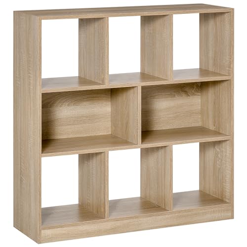 HOMCOM Bücherregal 3-stöckige Aufbewahrungsregal Büroregal Display Regal für Home-Office Wohnzimmer Natur 97,5 x 30 x 100 cm von HOMCOM