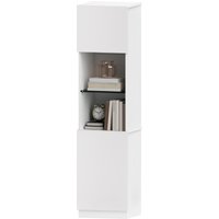HOMCOM Bücherregal Aufbewahrungsregal, mit 2 Türen, verstellbare Regale, für Wohnzimmer, Home Office, Schlafzimmer, 40 x 38 x 160 cm weiß   Aosom von HOMCOM