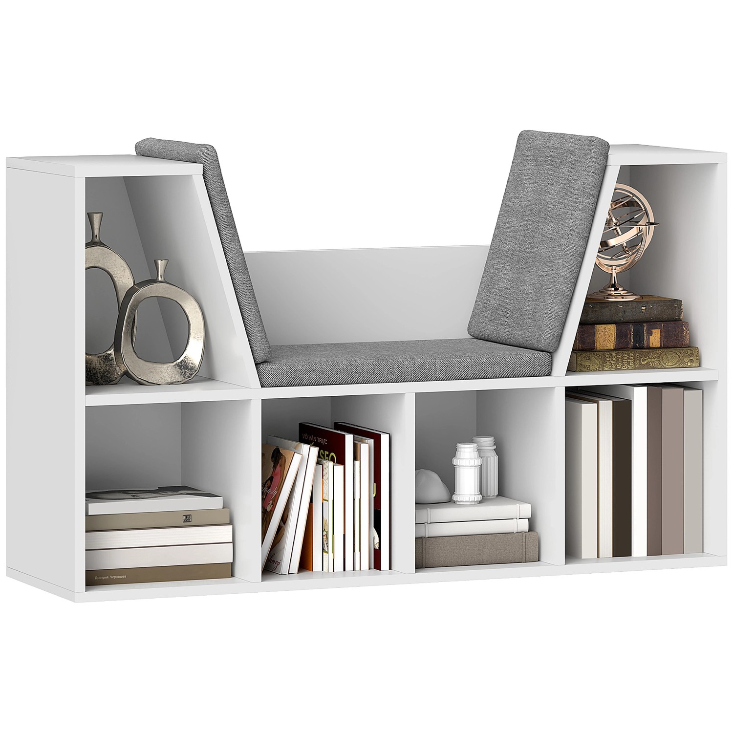 HOMCOM Bücherregal Aufbewahrungsregal Spanplatte Weiß 105L x 30B x 63H cm HOMCOM Bücherregal Aufbewahrungsregal Spanplatte Weiß 105L x 30B x 63H cm von HOMCOM