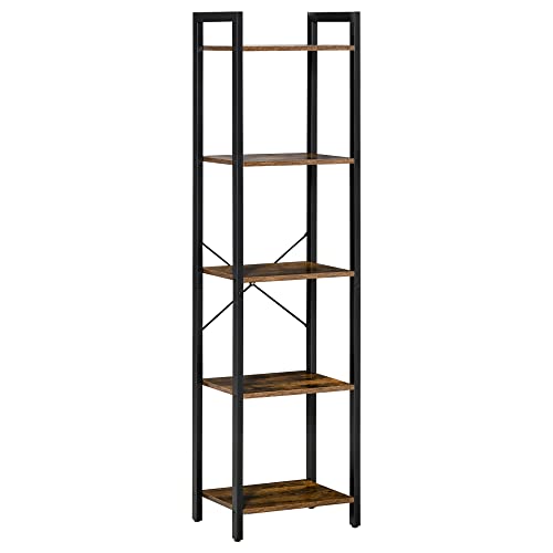 HOMCOM Bücherregal Industrial Style H154 cm 5 Regalböden Stahl Schwarz Spanplatte Altholzoptik HOMCOM Bücherregal Industrial Style H154 cm 5 Regalböden Stahl Schwarz Spanplatte Altholzoptik von HOMCOM
