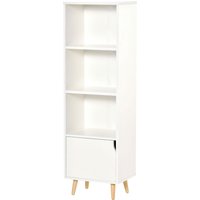 HOMCOM Bücherregal Regal Column Storage für Wohnzimmer, Badezimmer Weiß aus Holz Maße 40B x 30T x 130H cm   Aosom von HOMCOM