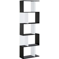 HOMCOM Bücherregal S-förmig Ausstellungsregal Standregal 5-stöckiger moderner Raumteiler Spanplatte Schwarz 60 x 24 x 184,5 cm Aosom HOMCOM Bücherregal S-förmig Ausstellungsregal Standregal 5-stöckiger moderner Raumteiler Spanplatte Schwarz 60 x 24 x 184,5 cm Aosom von HOMCOM