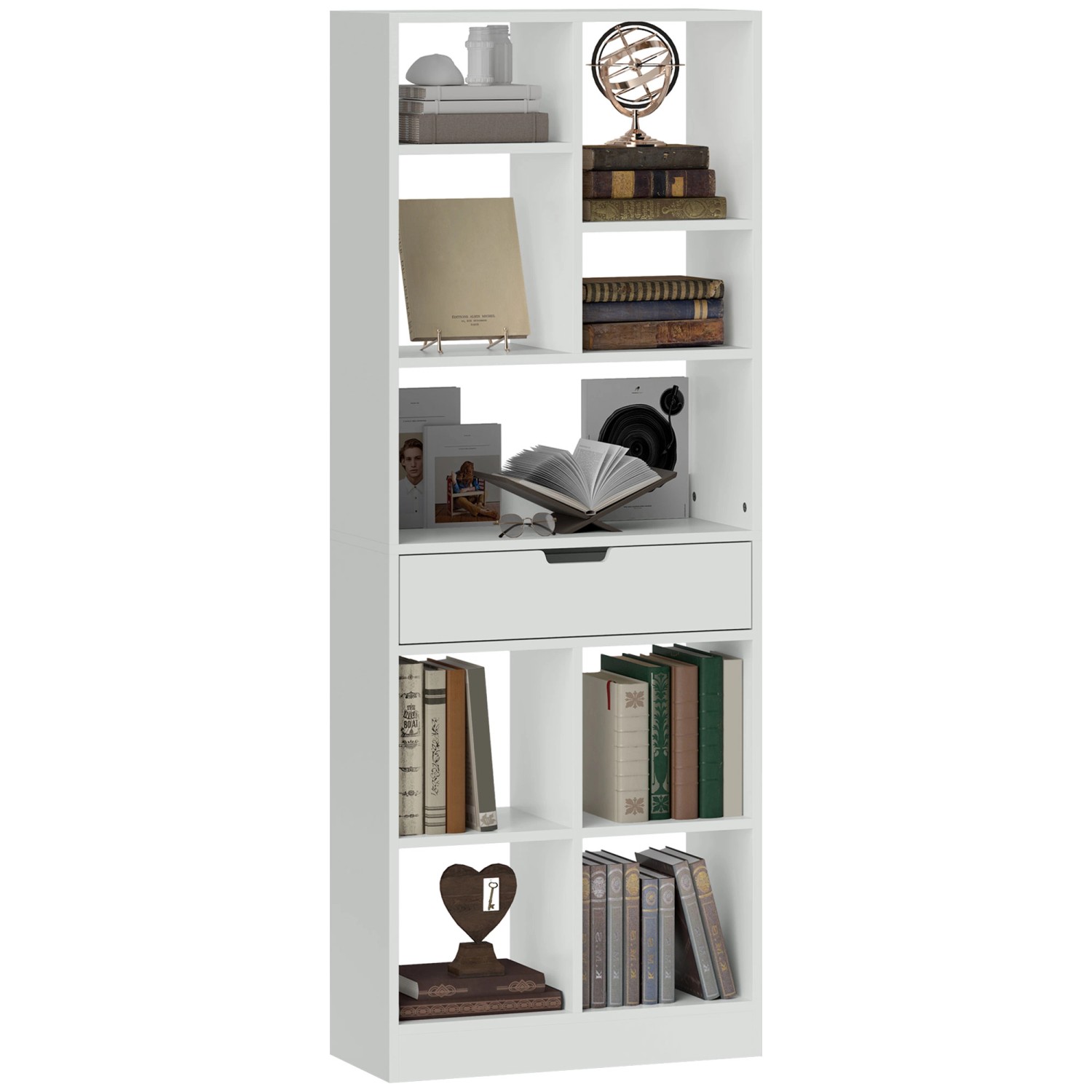 HOMCOM Bücherregal Standregal MDF Spanplatte Weiß 60L x 26B x 158H cm HOMCOM Bücherregal Standregal MDF Spanplatte Weiß 60L x 26B x 158H cm von HOMCOM