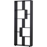 HOMCOM Bücherregal Zick-Zack Design Contemporary 70L x 24B x 178H cm Spanplatten Schwarz   Aosom von HOMCOM