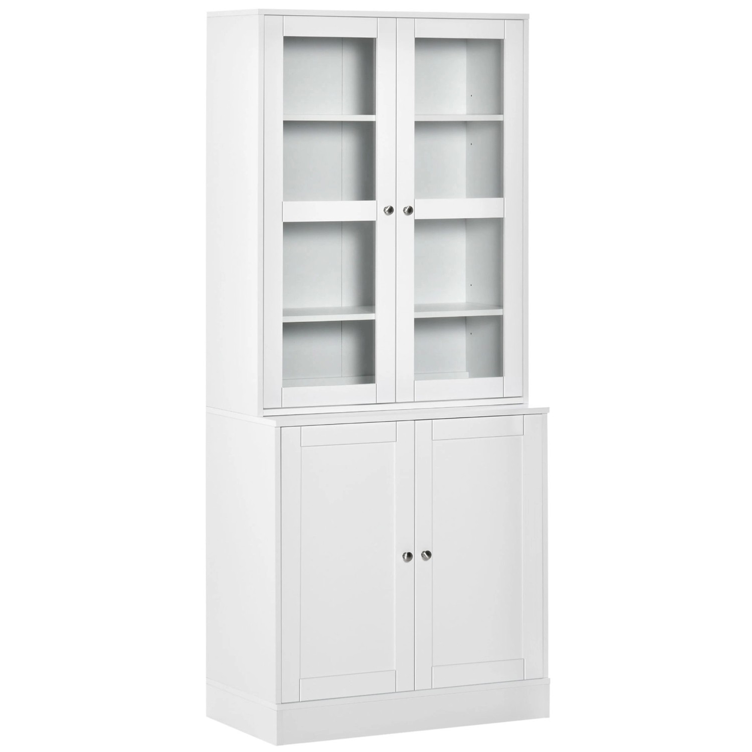 HOMCOM Bücherschrank 178,5 cm mit Glastür 6 Fächern Küchenschrank Weiß HOMCOM Bücherschrank 178,5 cm mit Glastür 6 Fächern Küchenschrank Weiß von HOMCOM