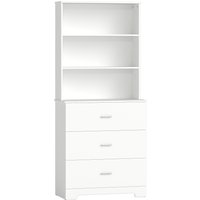 HOMCOM Bücherschrank 180 cm 6-stöckig Hochschrank Vitrinenschrank mit 3 Schubladen, 3 offenen Regalen Küchenschrank für Wohnzimmer Küche Weiß Aosom HOMCOM Bücherschrank 180 cm 6-stöckig Hochschrank Vitrinenschrank mit 3 Schubladen, 3 offenen Regalen Küchenschrank für Wohnzimmer Küche Weiß Aosom von HOMCOM