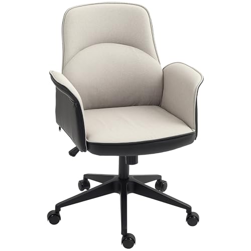 HOMCOM Büro-Drehstuhl Schreibtischstuhl Verstellbarer Schreibtischstuhl Höhenverstellbar mit Kippfunktion und Armlehnen Arbeitszimmerstuhl Belastbarkeit 120 kg Beige & Schwarz HOMCOM Büro-Drehstuhl Schreibtischstuhl Verstellbarer Schreibtischstuhl Höhenverstellbar mit Kippfunktion und Armlehnen Arbeitszimmerstuhl Belastbarkeit 120 kg Beige & Schwarz von HOMCOM
