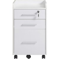 HOMCOM Bürocontainer Büroaufbewahrung auf Rollen 3 Schubladen 1 abschließbar 1 Aktenordner MDF Spanplatten Weiß Aosom HOMCOM Bürocontainer Büroaufbewahrung auf Rollen 3 Schubladen 1 abschließbar 1 Aktenordner MDF Spanplatten Weiß Aosom von HOMCOM