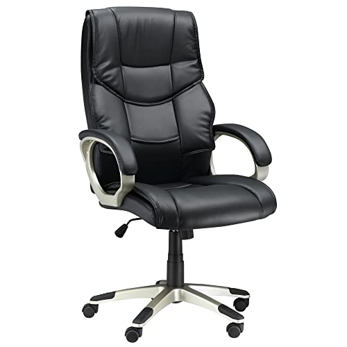 HOMCOM Bürosessel Chefsessel mit Wippfunktion Bürostuhl Schreibtischstuhl Ergonomischer Drehstuhl Sportsitz Hoher Rückenlehne Schwarz Kunsterleder Metall 70 x 58 x 114–124 cm HOMCOM Bürosessel Chefsessel mit Wippfunktion Bürostuhl Schreibtischstuhl Ergonomischer Drehstuhl Sportsitz Hoher Rückenlehne Schwarz Kunsterleder Metall 70 x 58 x 114–124 cm von HOMCOM