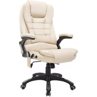 Bürosessel mit 6 Punkt Vibrations Massage mit Wärmefunktion drehbar beige von HOMCOM