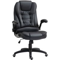 HOMCOM Bürostuhl, Chefsessel mit Wippfunktion, Hochklappbare Armlehne, Schwarz HOMCOM Bürostuhl, Chefsessel mit Wippfunktion, Hochklappbare Armlehne, Schwarz von HOMCOM
