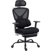 HOMCOM Bürostuhl, Ergonomischer Schreibtischstuhl mit 3D Einstellbarer Armlehne, Lendenstütze Kopfstütze, Höhenverstellbarer Computerstuhl Drehstuhl mit Wippfunktion, Netz, Schwarz   Aosom HOMCOM Bürostuhl, Ergonomischer Schreibtischstuhl mit 3D Einstellbarer Armlehne, Lendenstütze Kopfstütze, Höhenverstellbarer Computerstuhl Drehstuhl mit Wippfunktion, Netz, Schwarz   Aosom von HOMCOM
