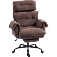 HOMCOM Bürostuhl, Ergonomischer Schreibtischstuhl mit Armlehne, Fußstütze, Höhenverstellbarer Drehstuhl mit hoher Rückenlehne Dicke Gepolstert Computerstuhl mit Samt-Optik, Kaffee   Aosom von HOMCOM