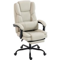 HOMCOM Bürostuhl, Ergonomischer Schreibtischstuhl mit Verstellbar Rückenlehne, Fußstütze, Höhenverstellbarer Drehstuhl aus Kunstleder Gepolstert Computerstuhl, Beige Aosom HOMCOM Bürostuhl, Ergonomischer Schreibtischstuhl mit Verstellbar Rückenlehne, Fußstütze, Höhenverstellbarer Drehstuhl aus Kunstleder Gepolstert Computerstuhl, Beige Aosom von HOMCOM