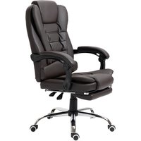 HOMCOM Bürostuhl Chefsessel bequeme Rückenlehne neigbar Rollen P.U 64,5 x 69 x 117 cm Café   Aosom von HOMCOM