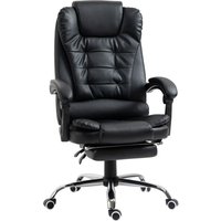HOMCOM Bürostuhl Chefsessel mit Fußstütze, Schreibtischstuhl mit Wippfunktion, Höhenverstellbarer Computerstuhl mit Armlehne, Drehstuhl für Büro, Kunstleder, Schwarz Aosom HOMCOM Bürostuhl Chefsessel mit Fußstütze, Schreibtischstuhl mit Wippfunktion, Höhenverstellbarer Computerstuhl mit Armlehne, Drehstuhl für Büro, Kunstleder, Schwarz Aosom von HOMCOM