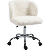 HOMCOM Bürostuhl Design - Höhenverstellbar, 360° drehbar - verchromtes Stahlgestell Bouclé-Wollüberzug   Aosom von HOMCOM