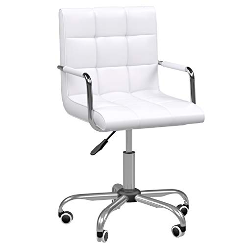 HOMCOM Bürostuhl Drehstuhl Kosmetikhocker Rollhocker Drehhocker Arbeitshocker Chefsessel Stuhl Schreibtischstuhl Metall PU Weiß 52,5 x 54 x 84-99 cm HOMCOM Bürostuhl Drehstuhl Kosmetikhocker Rollhocker Drehhocker Arbeitshocker Chefsessel Stuhl Schreibtischstuhl Metall PU Weiß 52,5 x 54 x 84-99 cm von HOMCOM