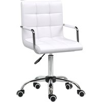HOMCOM Homeoffice Stuhl Schreibtischstuhl aus Kunstleder höhenverstellbar Drehstuhl Schminkstuhl Bürostuhl bis 120 kg belastbar, für Arbeitszimmer, von HOMCOM