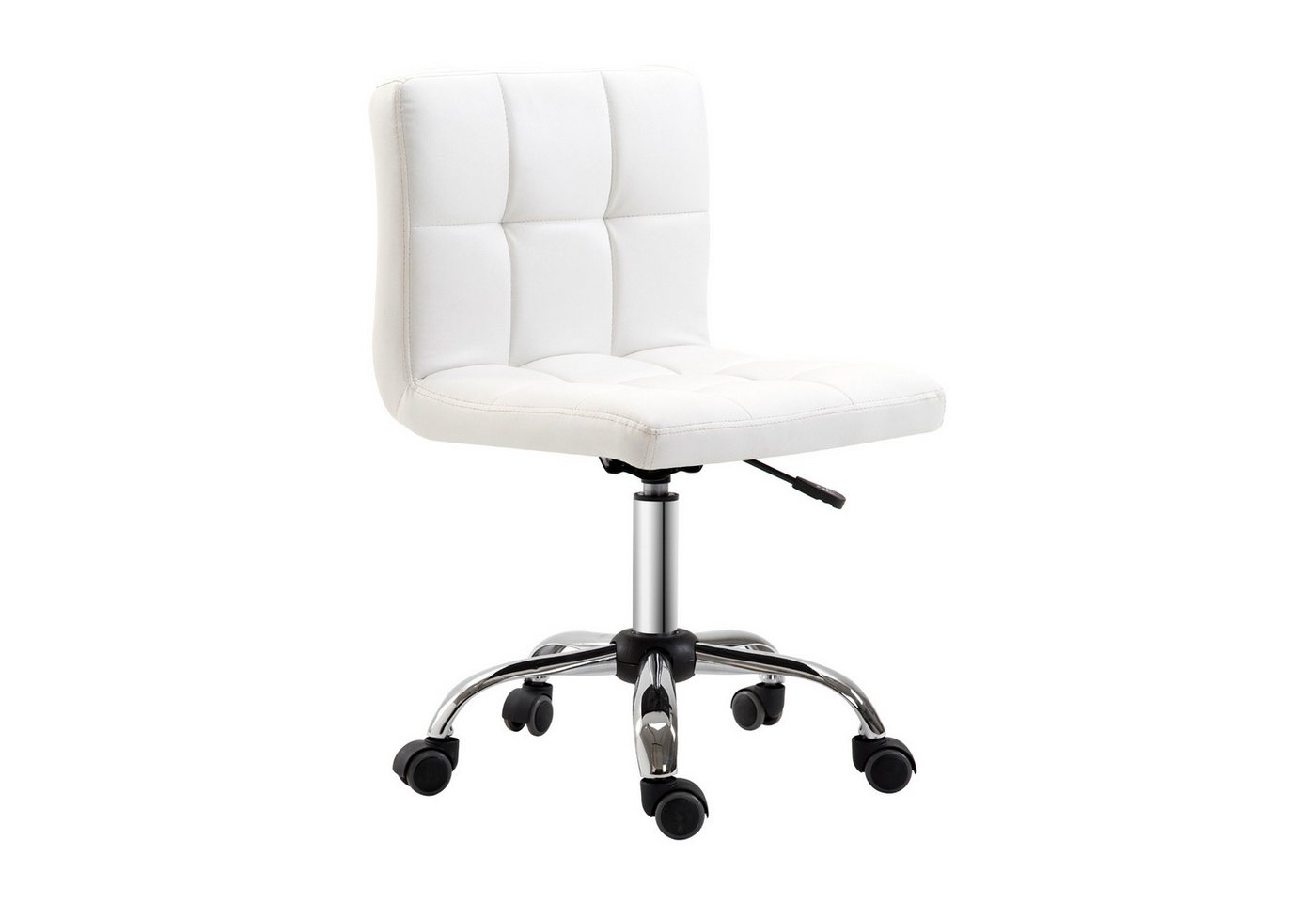 HOMCOM Bürostuhl Ergonomischer Höhenverstellbarer Drehstuhl (Schreibtischstuhl, 1 St), mit 5 Nylonrädern, für Büro, Arbeitszimmer, Weiß von HOMCOM