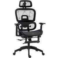 HOMCOM Bürostuhl Ergonomischer Schreibtischstuhl mit Armlehne, Kopfstütze, Lendenwirbelstütze, Höhenverstellbarer Mesh Drehstuhl mit Wippfunktion, HOMCOM Bürostuhl Ergonomischer Schreibtischstuhl mit Armlehne, Kopfstütze, Lendenwirbelstütze, Höhenverstellbarer Mesh Drehstuhl mit Wippfunktion, von HOMCOM