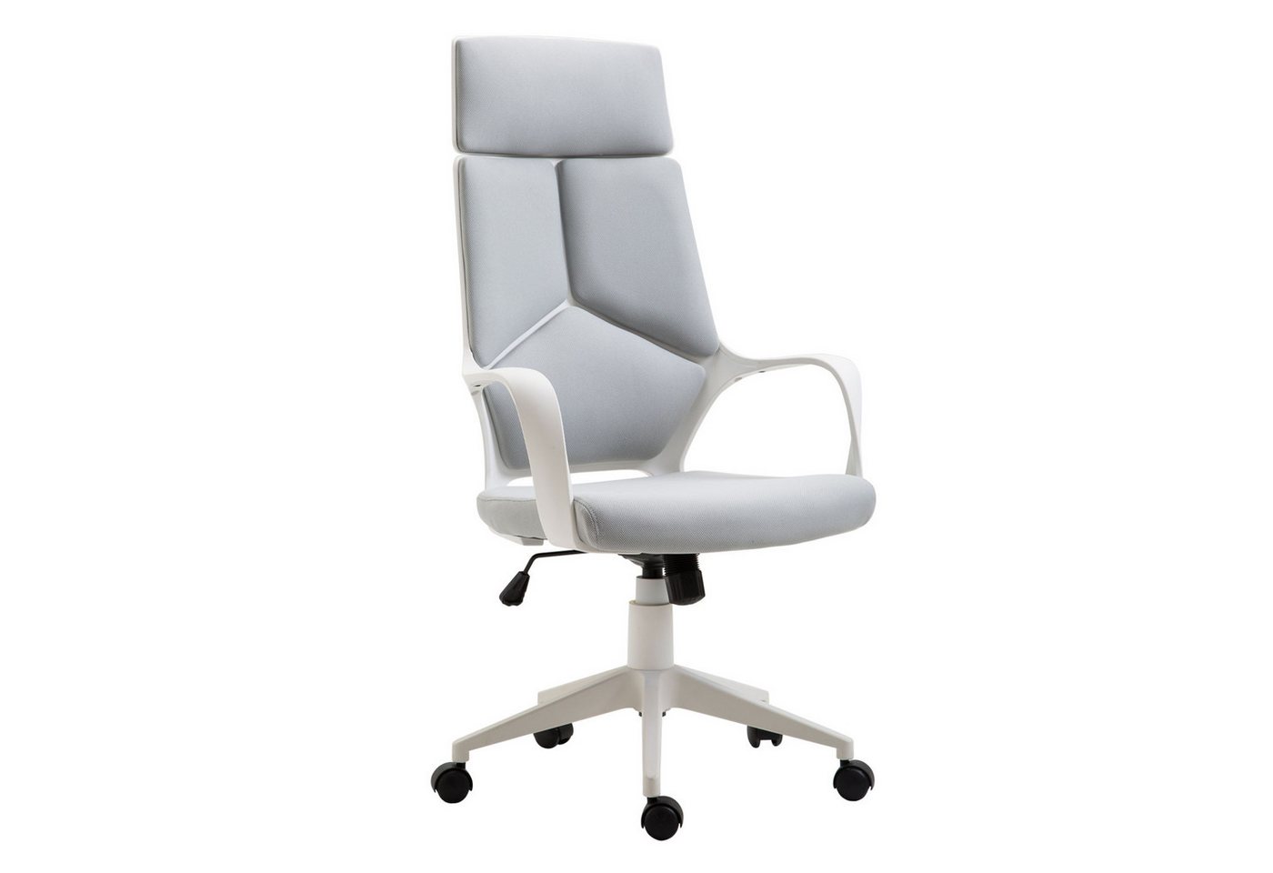 HOMCOM Bürostuhl Ergonomischer Schreibtischstuhl mit Armlehne, Wippfunktion (Drehstuhl, 1 St), mit Netzbespannung Grau von HOMCOM