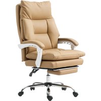 HOMCOM Bürostuhl Ergonomischer Schreibtischstuhl mit Lendenwirbelstütze, Klappbar Armlehne, Fußstütze, Höhenverstellbarer Drehstuhl mit Liegefunktion, Kunstleder, Gepolstert Computerstuhl, Hellbraun Aosom HOMCOM Bürostuhl Ergonomischer Schreibtischstuhl mit Lendenwirbelstütze, Klappbar Armlehne, Fußstütze, Höhenverstellbarer Drehstuhl mit Liegefunktion, Kunstleder, Gepolstert Computerstuhl, Hellbraun Aosom von HOMCOM