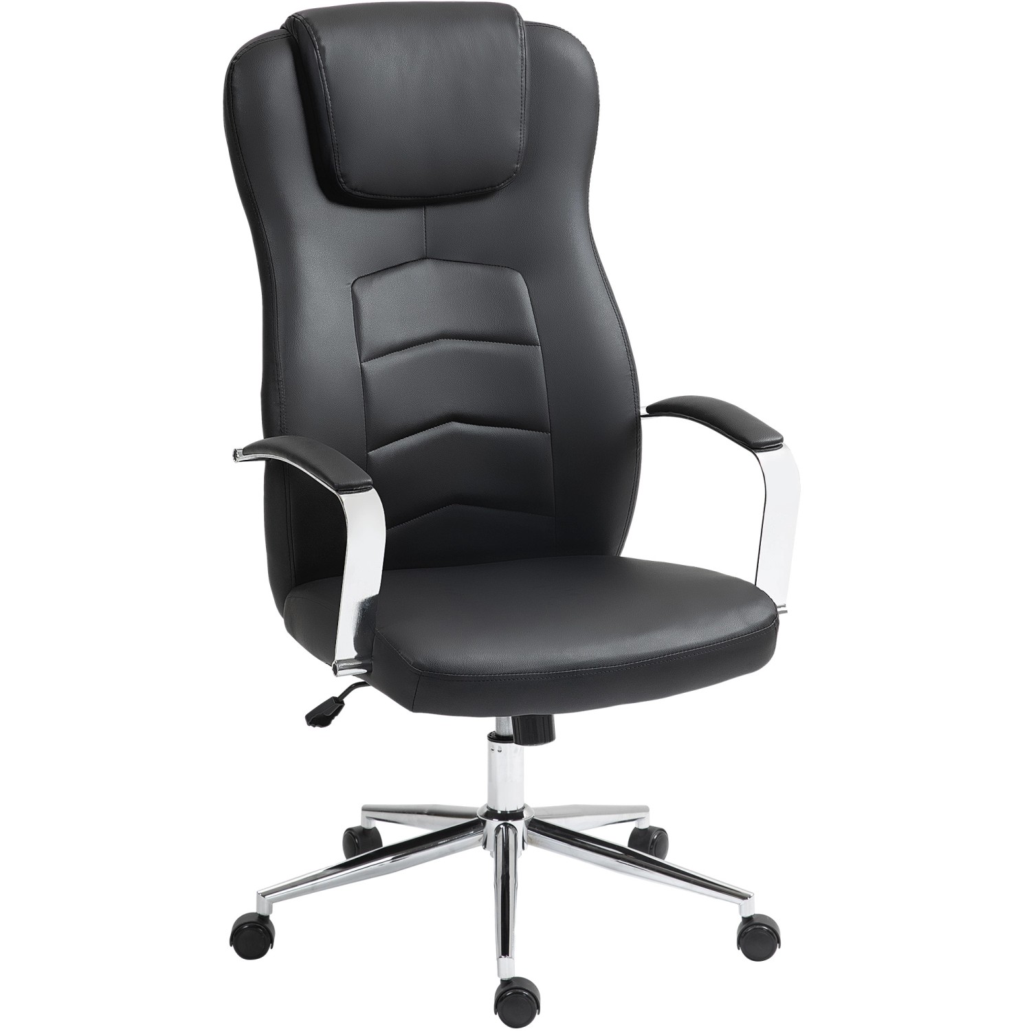HOMCOM Bürostuhl Kunstleder Schaumstoff Schwarz 64L x 78B x 118-126H cm HOMCOM Bürostuhl Kunstleder Schaumstoff Schwarz 64L x 78B x 118-126H cm von HOMCOM