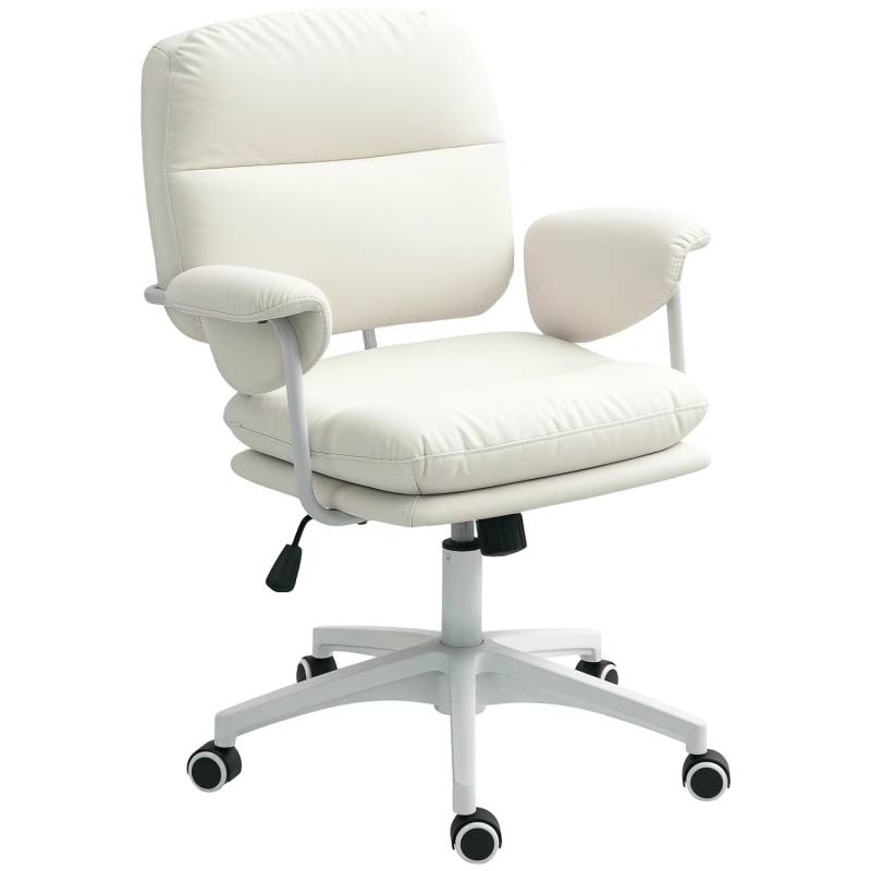 HOMCOM Bürostuhl Kunstleder Schaumstoff Weiß 65L x 64B x 88-98H cm HOMCOM Bürostuhl Kunstleder Schaumstoff Weiß 65L x 64B x 88-98H cm von HOMCOM