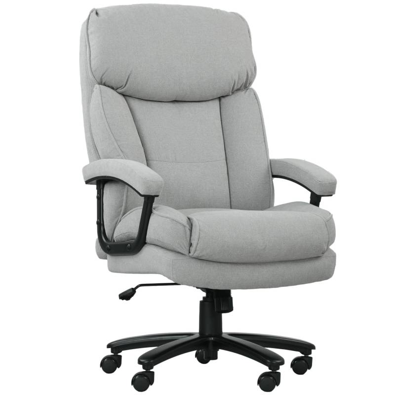 HOMCOM Bürostuhl Polyester 68,5L x 79B x 117-125cm Hellgrau von HOMCOM