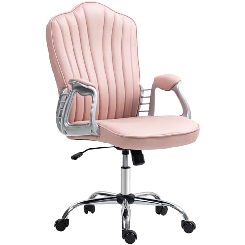 HOMCOM Bürostuhl Schreibtisch-Drehstuhl mit höhenverstellbaren Armlehnen Gebogene Rückenlehne Neigefunktion Rosa HOMCOM Bürostuhl Schreibtisch-Drehstuhl mit höhenverstellbaren Armlehnen Gebogene Rückenlehne Neigefunktion Rosa von HOMCOM