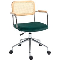 HOMCOM Bürostuhl Schreibtischstuhl mit Rattanoptik, Wippfunktion für Home Office von HOMCOM
