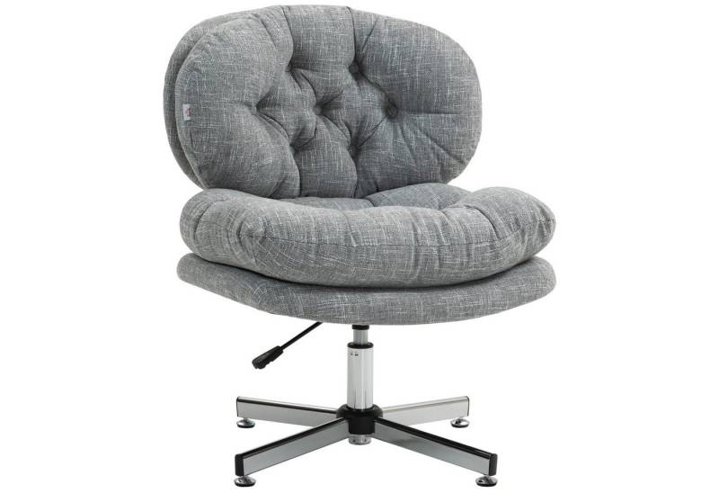 HOMCOM Bürostuhl Schreibtischstuhl mit Weicher und Geposterter Sitzfläche (Drehstuhl, 1 St), mit Leinenoptik, für Home-Office, Grau von HOMCOM