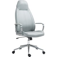 HOMCOM Bürostuhl ergonomischer Bürostuhl mit höhenverstellbarer Funktion, Wippfunktion, Bürostuhl mit schwenkbaren Rollen, 68 x 65 x 119-128,5H cm, Grau   Aosom von HOMCOM