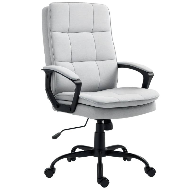 HOMCOM Bürostuhl mit Armlehne Polyester Grau 70L x 63B x 102-112H cm von HOMCOM