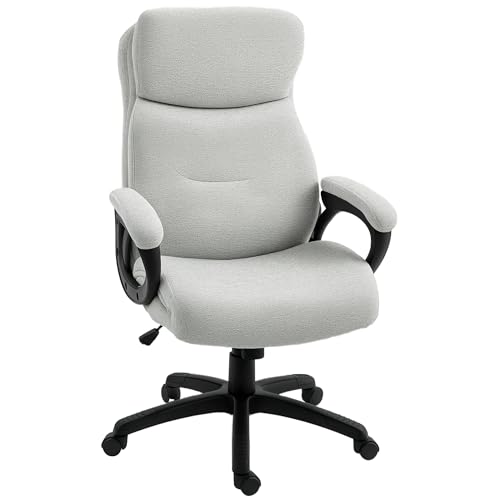 HOMCOM Bürostuhl mit Wippfunktion, ergonomisch Schreibtischstuhl, höhenverstellbar Drehstuhl, gepolstert, bis 120 kg belastbar, für Büro, Arbeitszimmer, Hellgrau HOMCOM Bürostuhl mit Wippfunktion, ergonomisch Schreibtischstuhl, höhenverstellbar Drehstuhl, gepolstert, bis 120 kg belastbar, für Büro, Arbeitszimmer, Hellgrau von HOMCOM