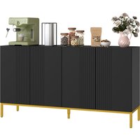 HOMCOM Buffet Aufbewahrungsmöbel zeitgenössisches Design graphisch 2 Schränke Tür höhenverstellbare Regale Holz Schwarz Metall Gold Aosom HOMCOM Buffet Aufbewahrungsmöbel zeitgenössisches Design graphisch 2 Schränke Tür höhenverstellbare Regale Holz Schwarz Metall Gold Aosom von HOMCOM