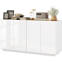 HOMCOM Buffet Esszimmer, Küchenbuffet, mit 4 Türen mit gedämpftem Schließen und verstellbaren Regalen, 140 x 40 x 75 cm, Lackweiß Aosom HOMCOM Buffet Esszimmer, Küchenbuffet, mit 4 Türen mit gedämpftem Schließen und verstellbaren Regalen, 140 x 40 x 75 cm, Lackweiß Aosom von HOMCOM