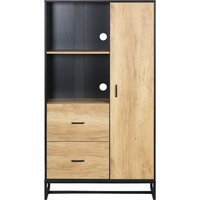 HOMCOM Buffet Küchenschrank mit 2 Schubladen, Schrank, 2 Fächern und Kabeldurchführungen 88B x 35T x 160H cm - Schwarz und Naturholzoptik Aosom HOMCOM Buffet Küchenschrank mit 2 Schubladen, Schrank, 2 Fächern und Kabeldurchführungen 88B x 35T x 160H cm - Schwarz und Naturholzoptik Aosom von HOMCOM
