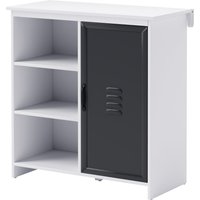 HOMCOM Buffet Moderne - Aufbewahrungsmöbel auf Beinen 3 Fächer Schrank - aus Holz und Metalltür Grau   Aosom von HOMCOM